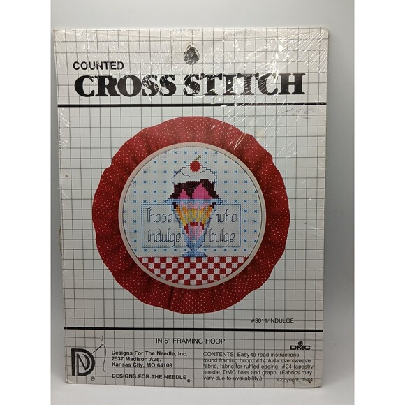 New DMC Counted Cross Stitch Kit Indulge #3011 Ice Cream - Picture 1 of 6